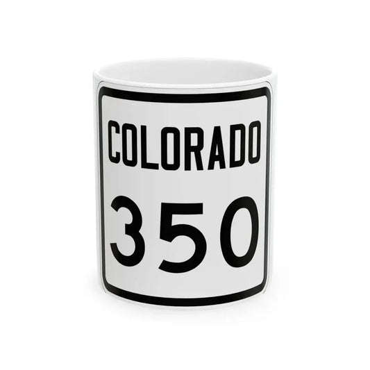 Colorado 350 1946 (Colorado) (Road Sign) White Coffee Mug 11oz - Go Mug Yourself