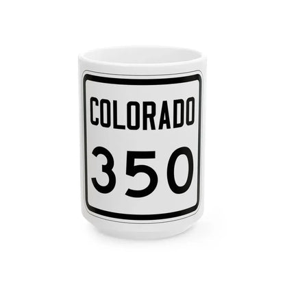 Colorado 350 1946 (Colorado) (Road Sign) White Coffee Mug 15oz - Go Mug Yourself