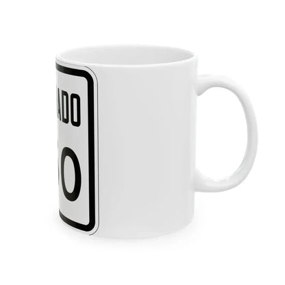Colorado 350 1946 (Colorado) (Road Sign) White Coffee Mug - Go Mug Yourself