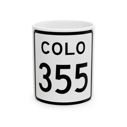 Colorado 355 1952 (Colorado) (Road Sign) White Coffee Mug 11oz - Go Mug Yourself