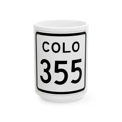Colorado 355 1952 (Colorado) (Road Sign) White Coffee Mug 15oz - Go Mug Yourself