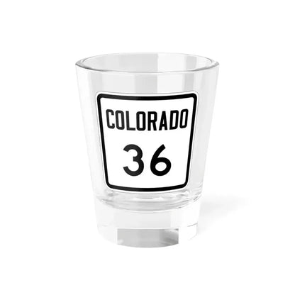 Colorado 36 1946 (Colorado) (Road Sign) Shot Glass 1.5oz 1.5oz - Go Mug Yourself