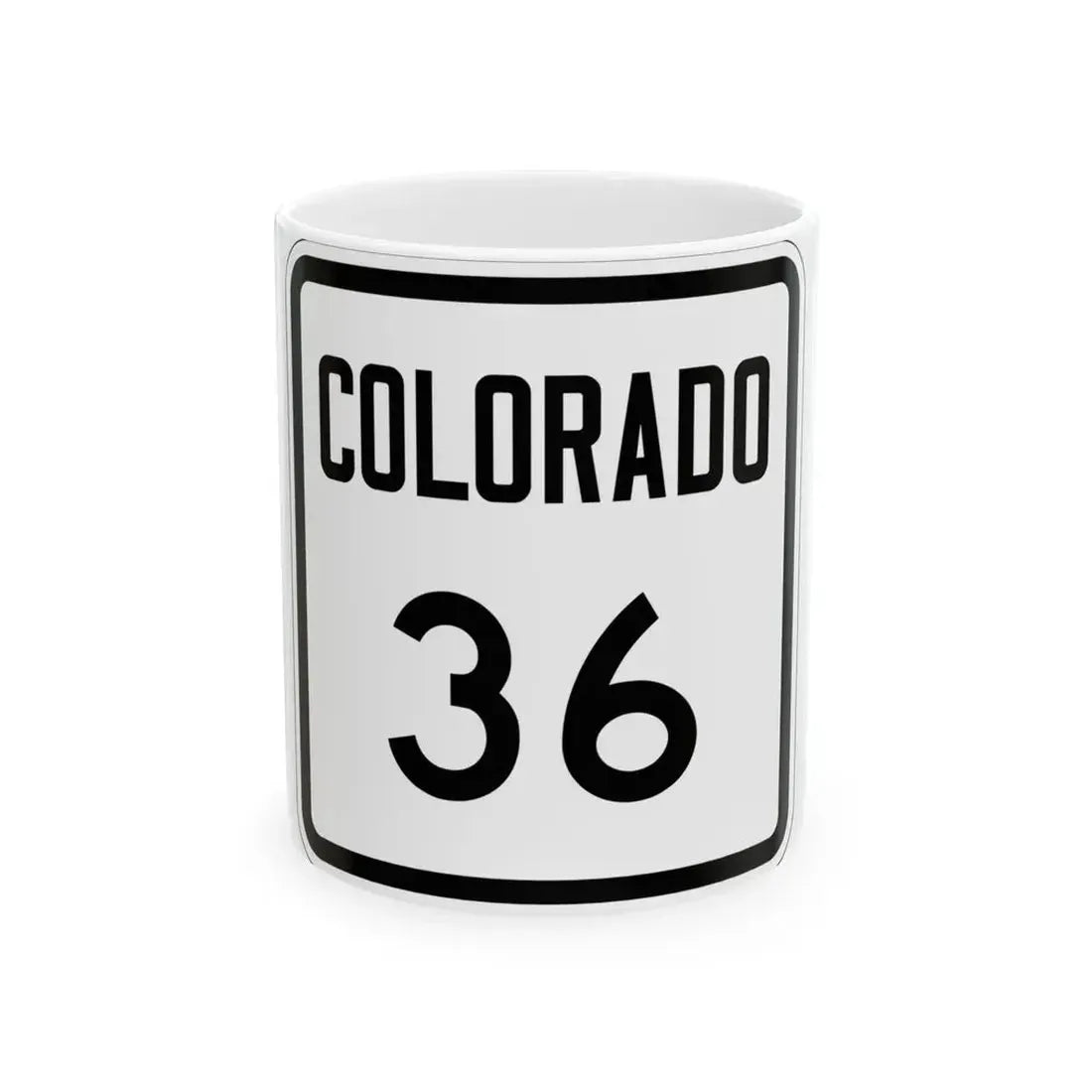 Colorado 36 1946 (Colorado) (Road Sign) White Coffee Mug 11oz - Go Mug Yourself