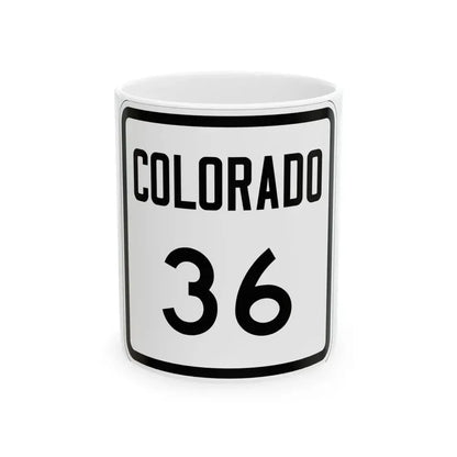 Colorado 36 1946 (Colorado) (Road Sign) White Coffee Mug 11oz - Go Mug Yourself