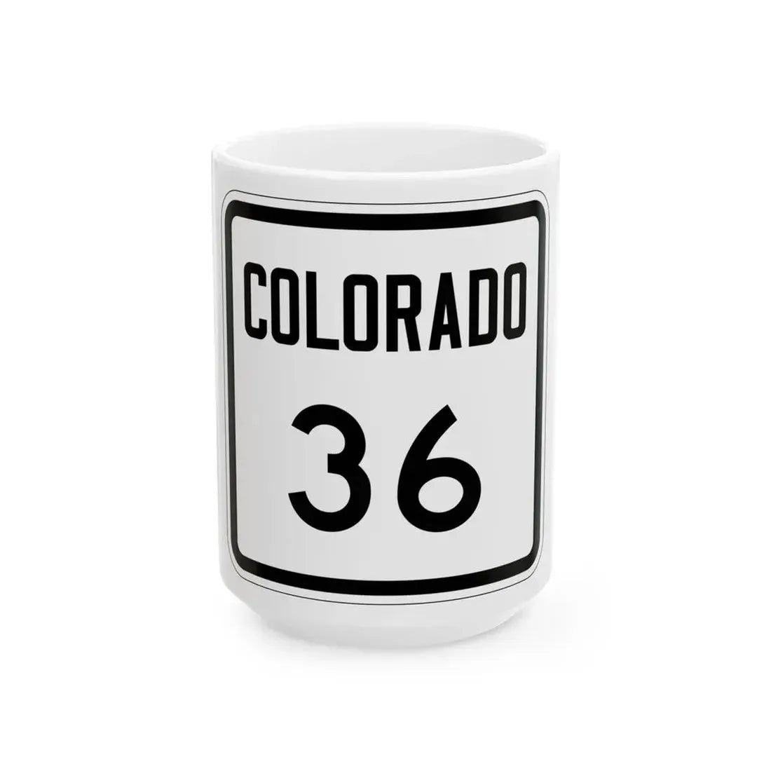 Colorado 36 1946 (Colorado) (Road Sign) White Coffee Mug 15oz - Go Mug Yourself