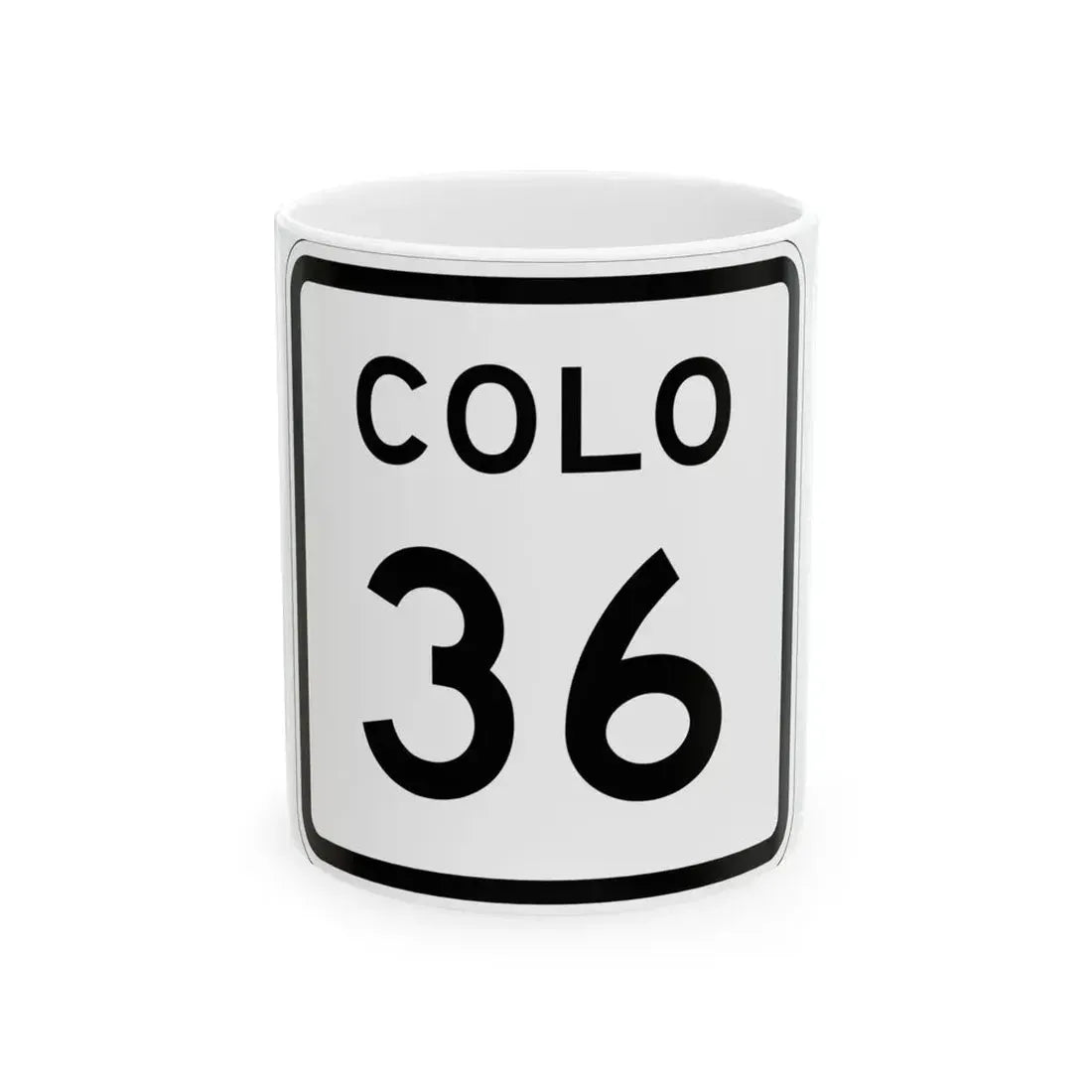 Colorado 36 1952 (Colorado) (Road Sign) White Coffee Mug 11oz - Go Mug Yourself