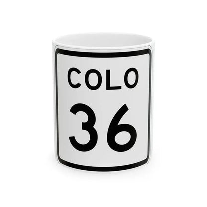 Colorado 36 1952 (Colorado) (Road Sign) White Coffee Mug 11oz - Go Mug Yourself