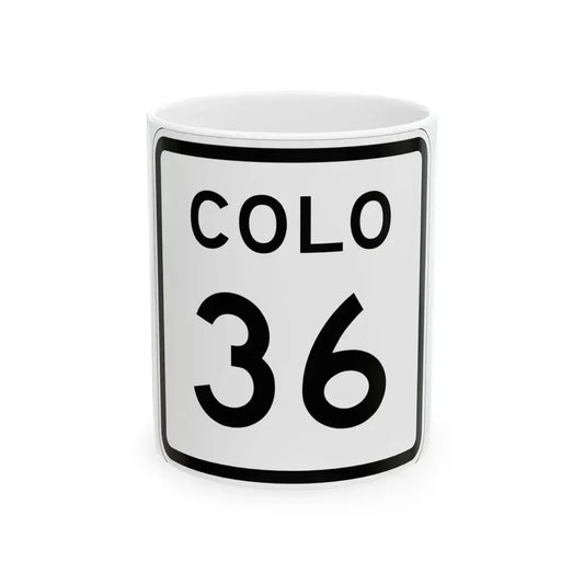 Colorado 36 1952 (Colorado) (Road Sign) White Coffee Mug 11oz - Go Mug Yourself