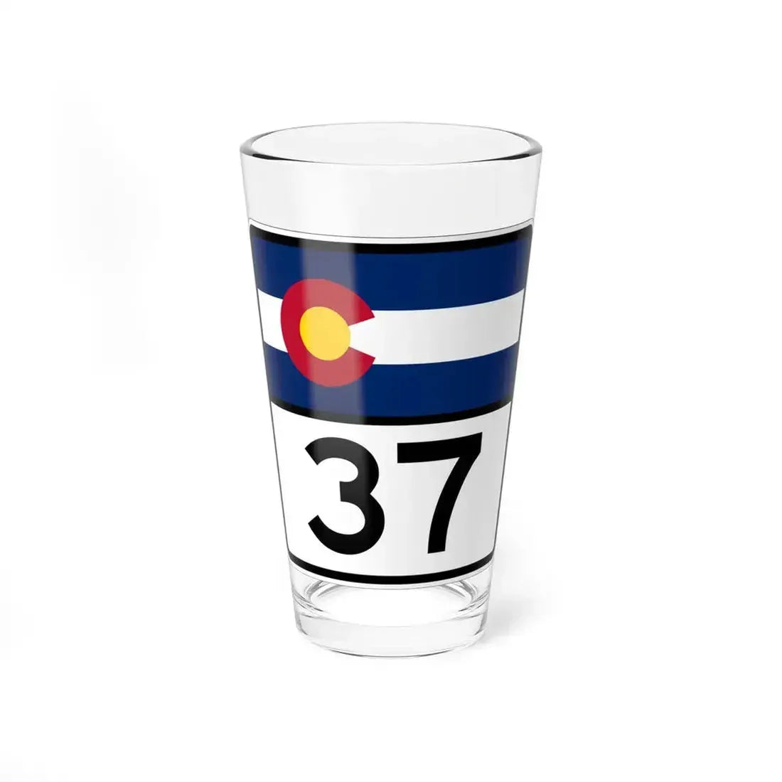 Colorado 37 (Colorado) (Road Sign) Pint Glass 16oz 16oz - Go Mug Yourself