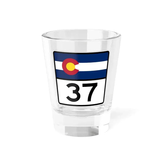 Colorado 37 (Colorado) (Road Sign) Shot Glass 1.5oz 1.5oz - Go Mug Yourself