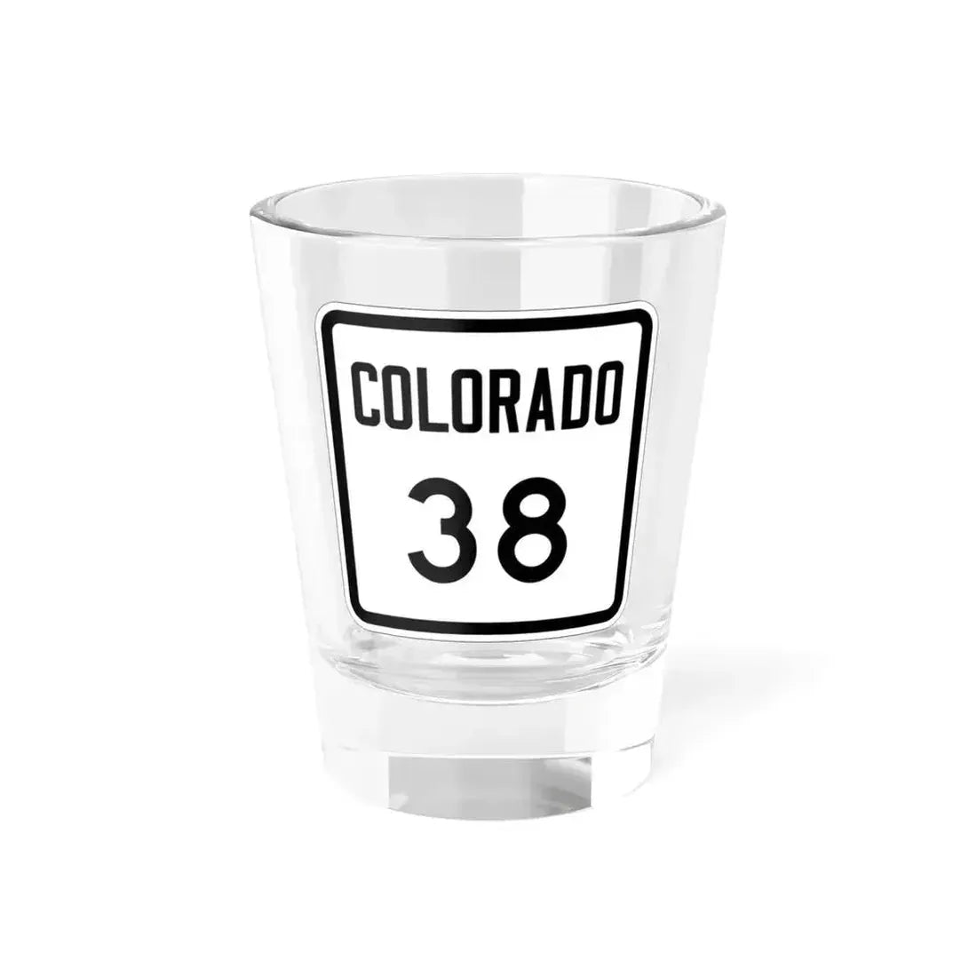 Colorado 38 1946 (Colorado) (Road Sign) Shot Glass 1.5oz 1.5oz - Go Mug Yourself