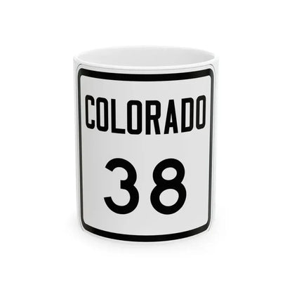 Colorado 38 1946 (Colorado) (Road Sign) White Coffee Mug 11oz - Go Mug Yourself