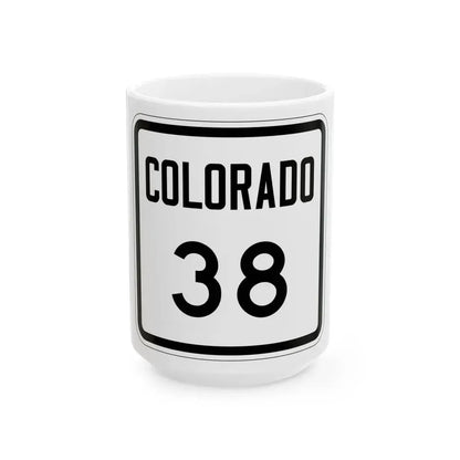 Colorado 38 1946 (Colorado) (Road Sign) White Coffee Mug 15oz - Go Mug Yourself