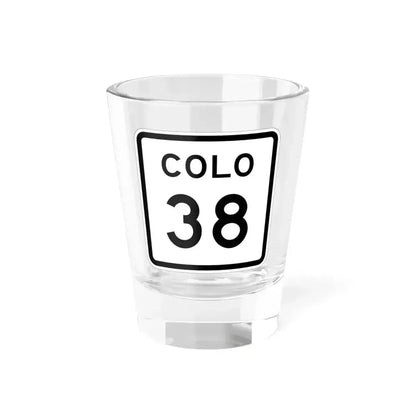 Colorado 38 1952 (Colorado) (Road Sign) Shot Glass 1.5oz 1.5oz - Go Mug Yourself
