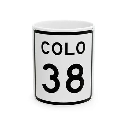 Colorado 38 1952 (Colorado) (Road Sign) White Coffee Mug 11oz - Go Mug Yourself