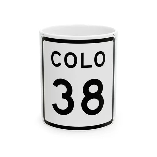 Colorado 38 1952 (Colorado) (Road Sign) White Coffee Mug 11oz - Go Mug Yourself