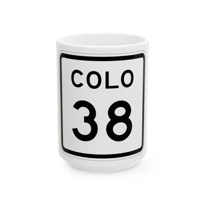 Colorado 38 1952 (Colorado) (Road Sign) White Coffee Mug 15oz - Go Mug Yourself