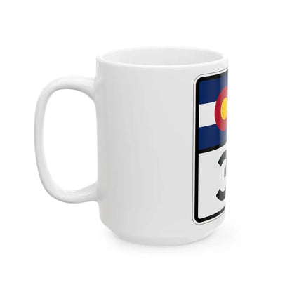 Colorado 38 (Colorado) (Road Sign) White Coffee Mug - Go Mug Yourself