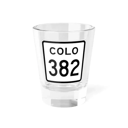 Colorado 382 1952 (Colorado) (Road Sign) Shot Glass 1.5oz 1.5oz - Go Mug Yourself