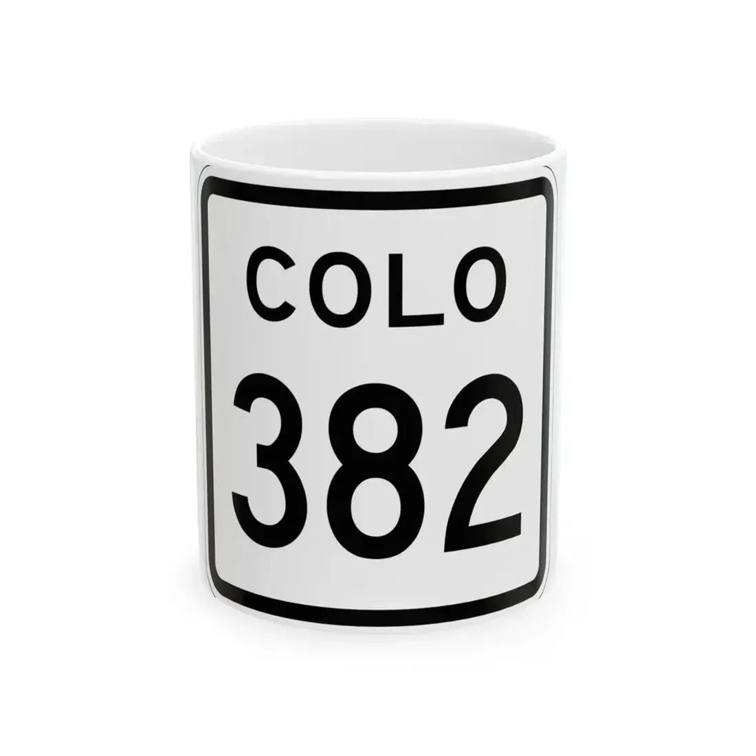 Colorado 382 1952 (Colorado) (Road Sign) White Coffee Mug 11oz - Go Mug Yourself