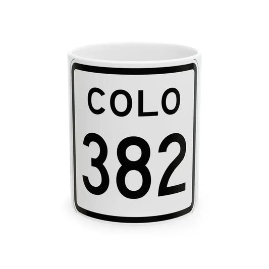Colorado 382 1952 (Colorado) (Road Sign) White Coffee Mug 11oz - Go Mug Yourself