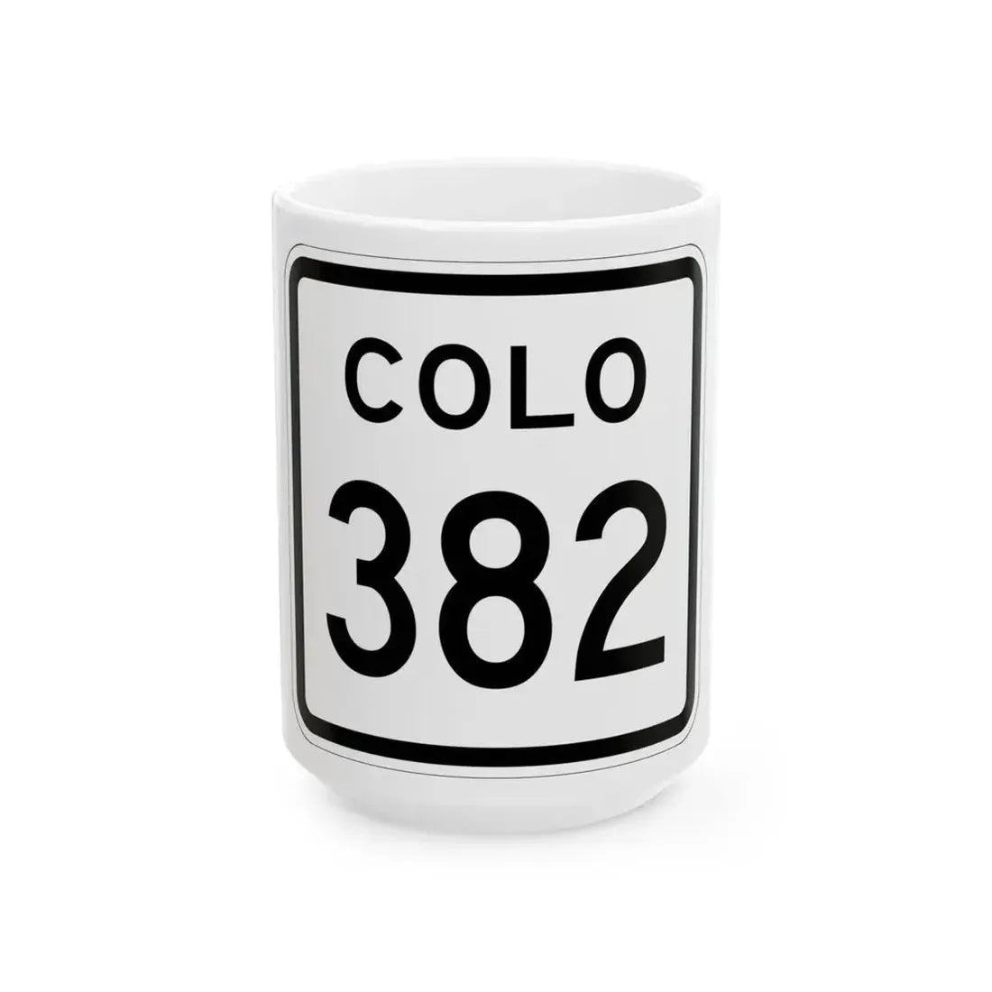 Colorado 382 1952 (Colorado) (Road Sign) White Coffee Mug 15oz - Go Mug Yourself