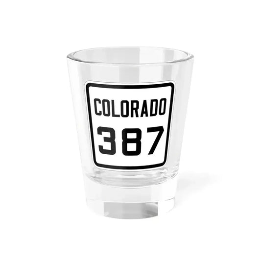 Colorado 387 1926 (Colorado) (Road Sign) Shot Glass 1.5oz 1.5oz - Go Mug Yourself
