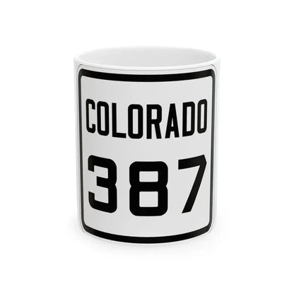 Colorado 387 1926 (Colorado) (Road Sign) White Coffee Mug 11oz - Go Mug Yourself