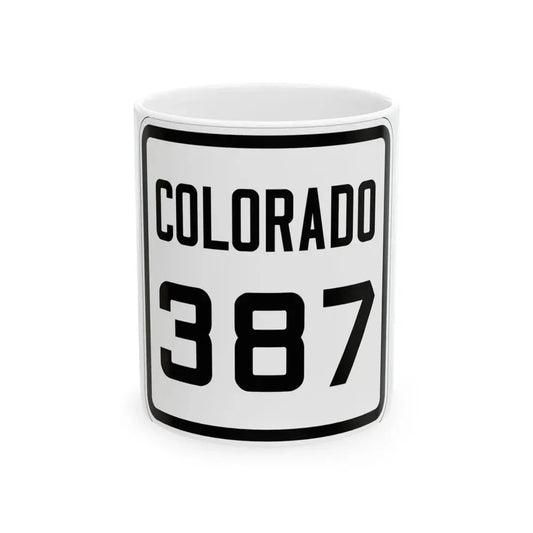 Colorado 387 1926 (Colorado) (Road Sign) White Coffee Mug 11oz - Go Mug Yourself