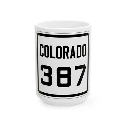 Colorado 387 1926 (Colorado) (Road Sign) White Coffee Mug 15oz - Go Mug Yourself