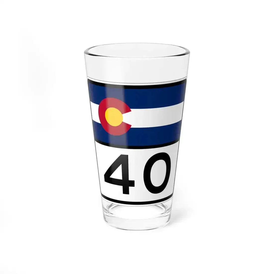 Colorado 40 (Colorado) (Road Sign) Pint Glass 16oz 16oz - Go Mug Yourself