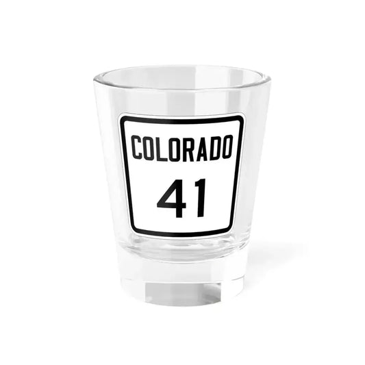 Colorado 41 1946 (Colorado) (Road Sign) Shot Glass 1.5oz 1.5oz - Go Mug Yourself