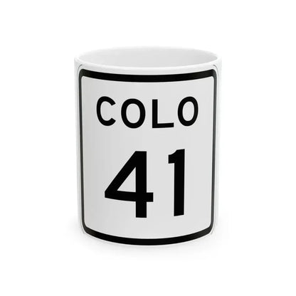 Colorado 41 1952 (Colorado) (Road Sign) White Coffee Mug 11oz - Go Mug Yourself