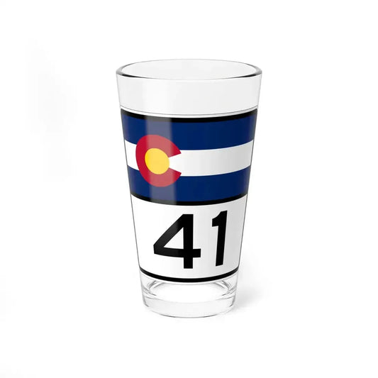 Colorado 41 (Colorado) (Road Sign) Pint Glass 16oz 16oz - Go Mug Yourself
