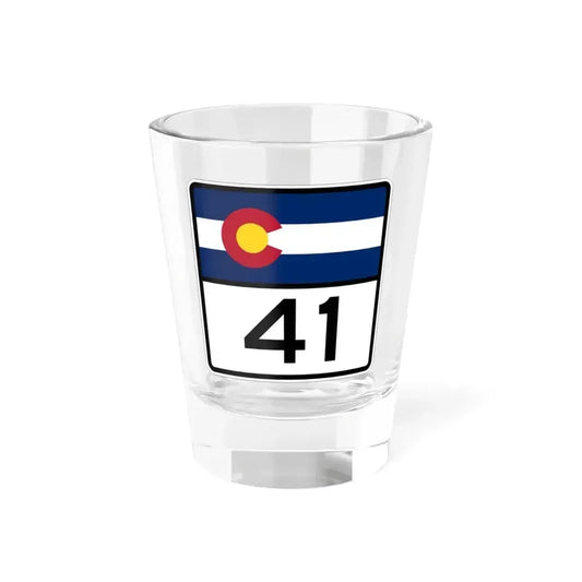 Colorado 41 (Colorado) (Road Sign) Shot Glass 1.5oz 1.5oz - Go Mug Yourself