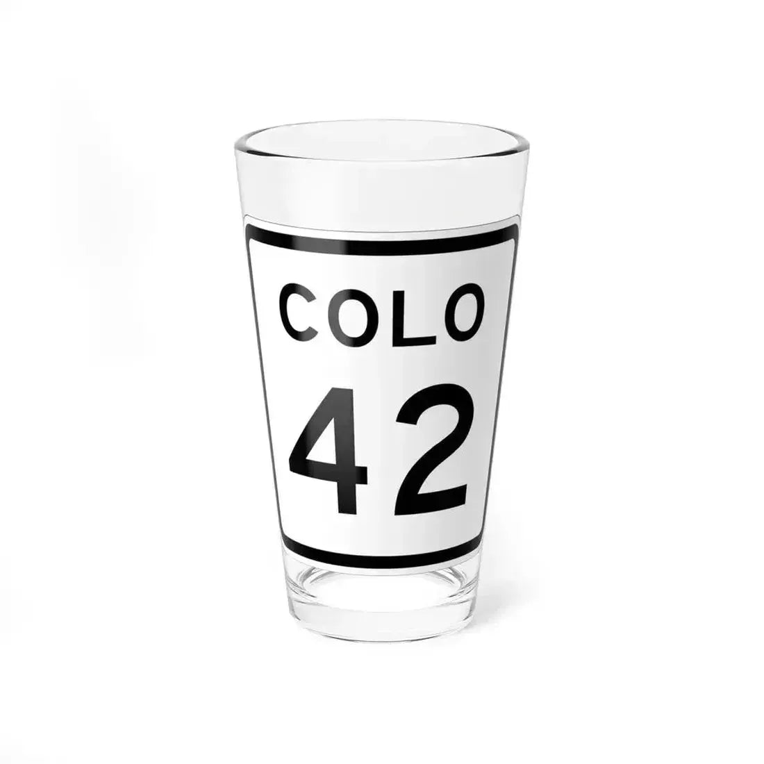 Colorado 42 1952 (Colorado) (Road Sign) Pint Glass 16oz 16oz - Go Mug Yourself