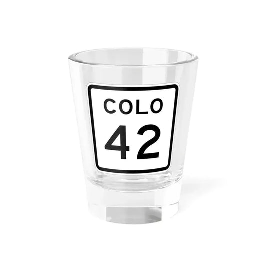 Colorado 42 1952 (Colorado) (Road Sign) Shot Glass 1.5oz 1.5oz - Go Mug Yourself