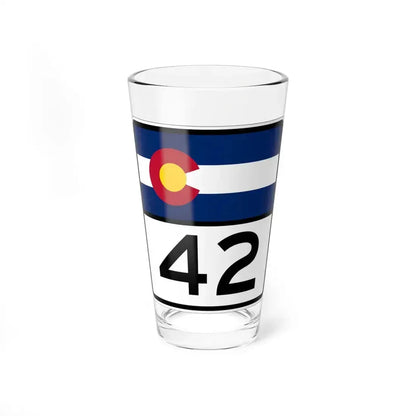 Colorado 42 (Colorado) (Road Sign) Pint Glass 16oz 16oz - Go Mug Yourself