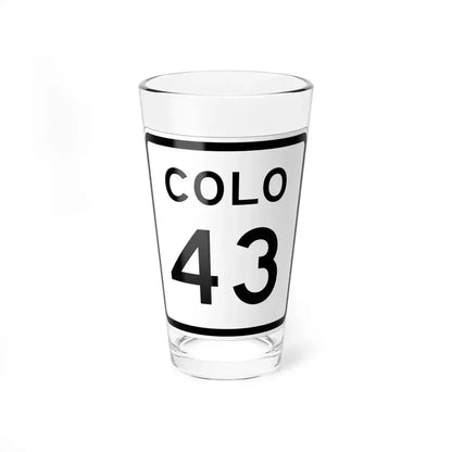 Colorado 43 1952 (Colorado) (Road Sign) Pint Glass 16oz 16oz - Go Mug Yourself