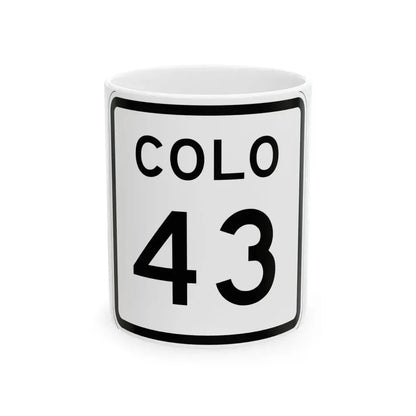 Colorado 43 1952 (Colorado) (Road Sign) White Coffee Mug 11oz - Go Mug Yourself