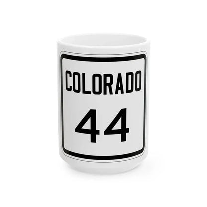 Colorado 44 1946 (Colorado) (Road Sign) White Coffee Mug 15oz - Go Mug Yourself