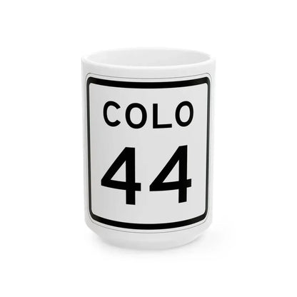 Colorado 44 1952 (Colorado) (Road Sign) White Coffee Mug 15oz - Go Mug Yourself