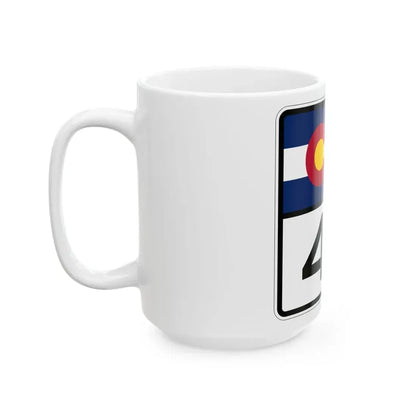 Colorado 44 (Colorado) (Road Sign) White Coffee Mug - Go Mug Yourself