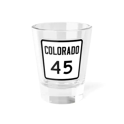 Colorado 45 1946 (Colorado) (Road Sign) Shot Glass 1.5oz 1.5oz - Go Mug Yourself