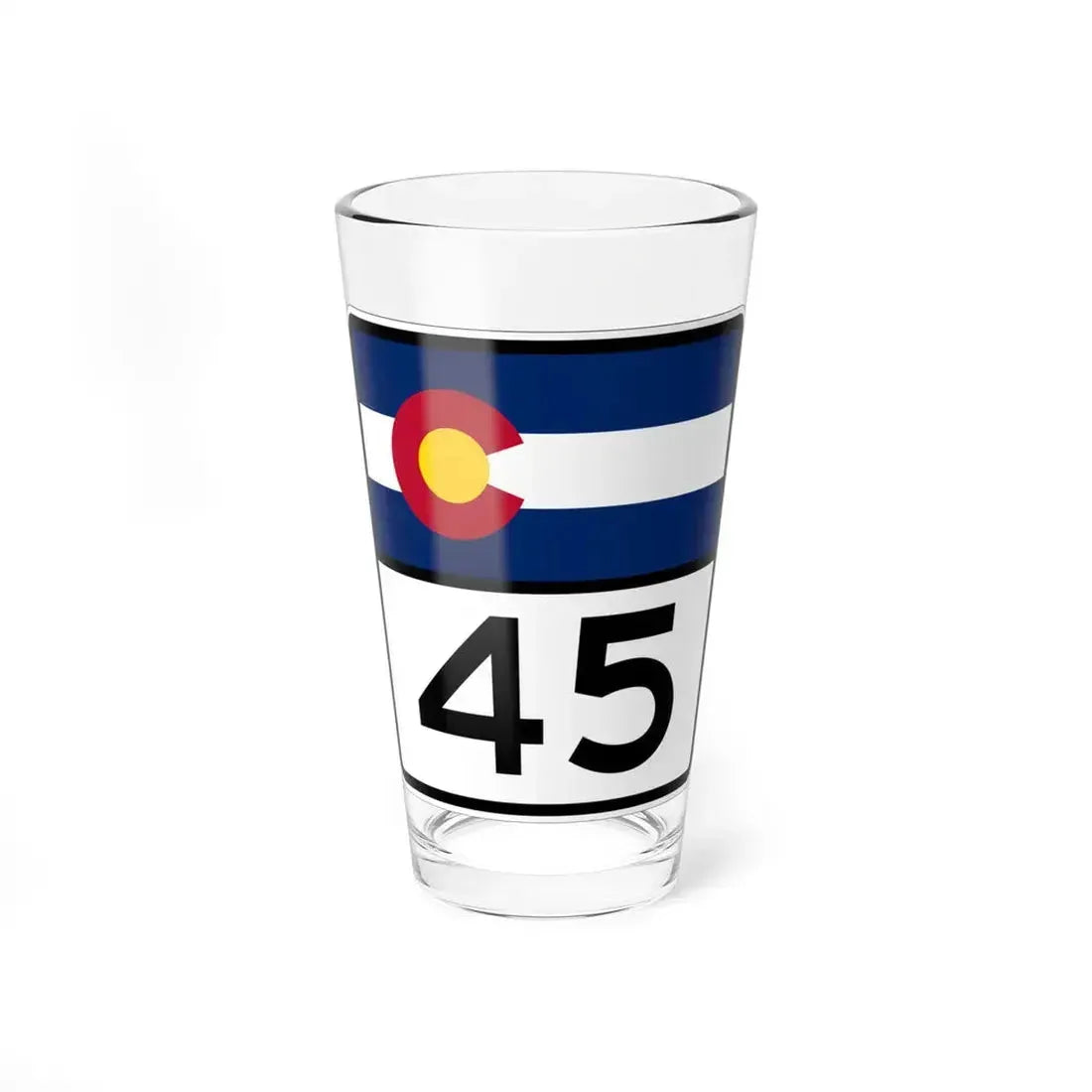 Colorado 45 (Colorado) (Road Sign) Pint Glass 16oz 16oz - Go Mug Yourself