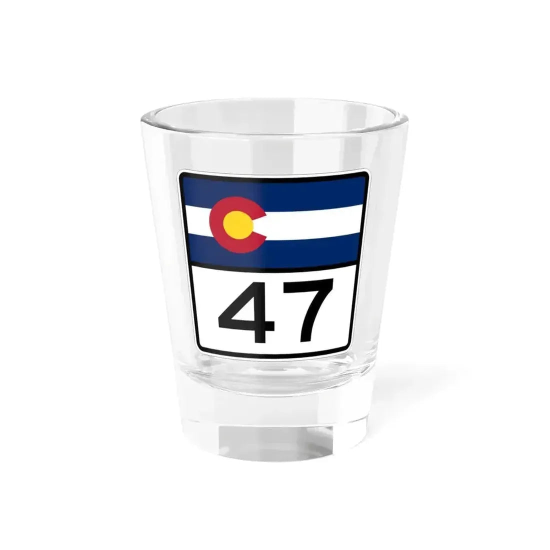 Colorado 47 (Colorado) (Road Sign) Shot Glass 1.5oz 1.5oz - Go Mug Yourself