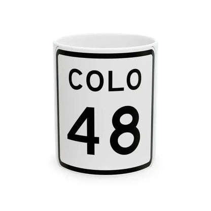 Colorado 48 1952 (Colorado) (Road Sign) White Coffee Mug 11oz - Go Mug Yourself