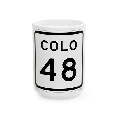 Colorado 48 1952 (Colorado) (Road Sign) White Coffee Mug 15oz - Go Mug Yourself