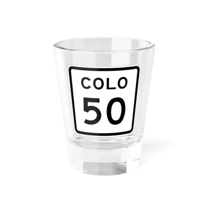 Colorado 50 1952 (Colorado) (Road Sign) Shot Glass 1.5oz 1.5oz - Go Mug Yourself