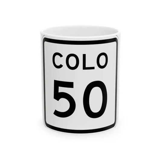 Colorado 50 1952 (Colorado) (Road Sign) White Coffee Mug 11oz - Go Mug Yourself